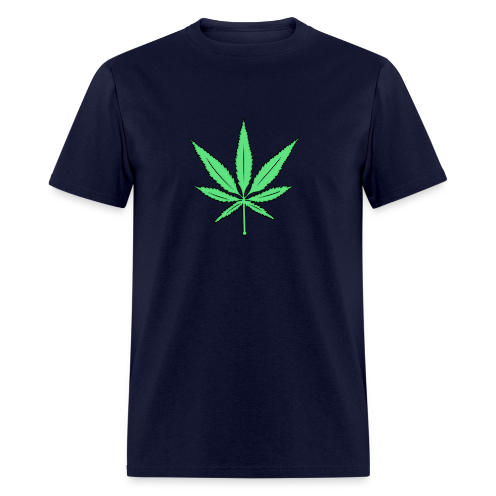 “Weed Leaf” Unisex Classic T-Shirt - navy