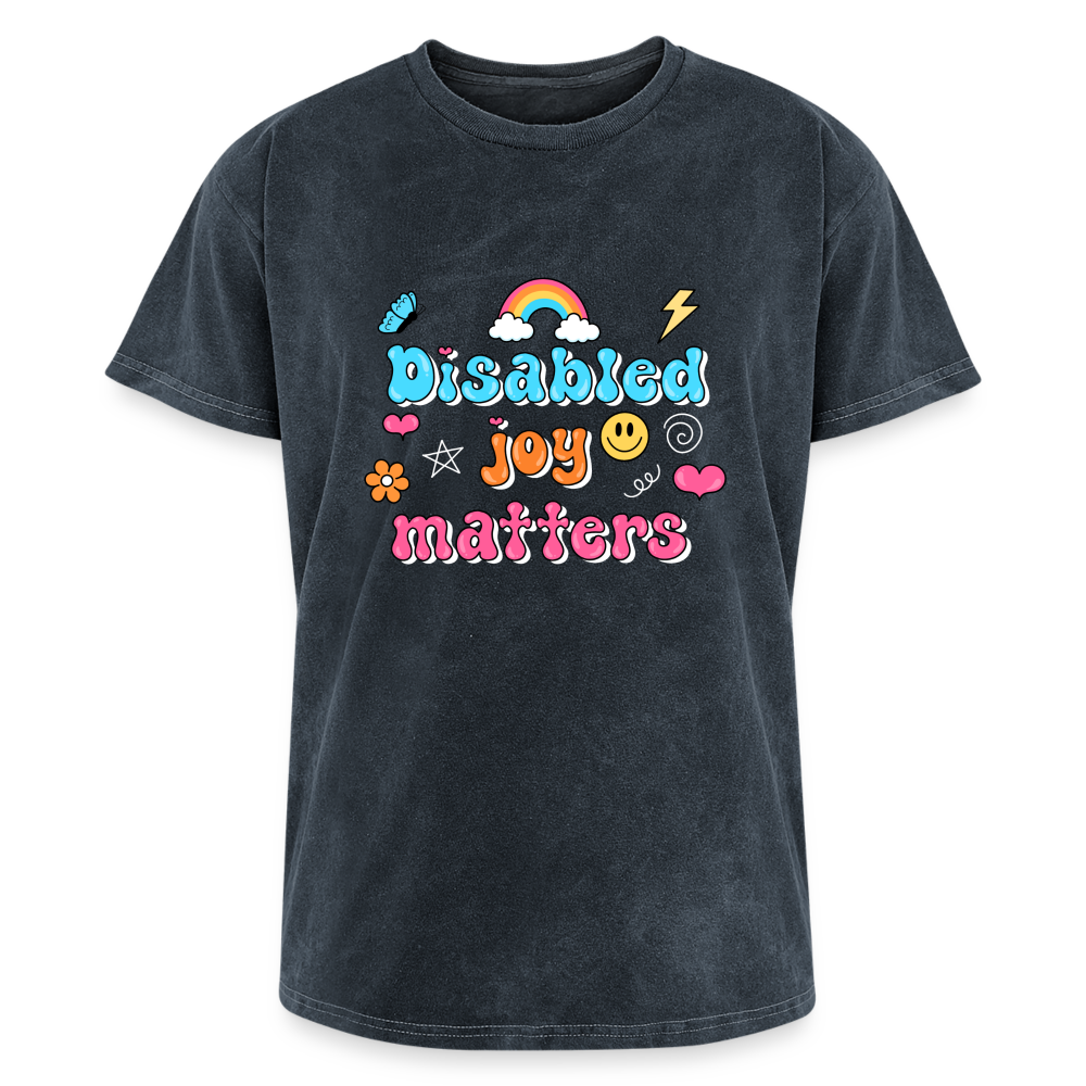 “Disabled Joy Matters” Mineral Wash T-shirt - mineral navy