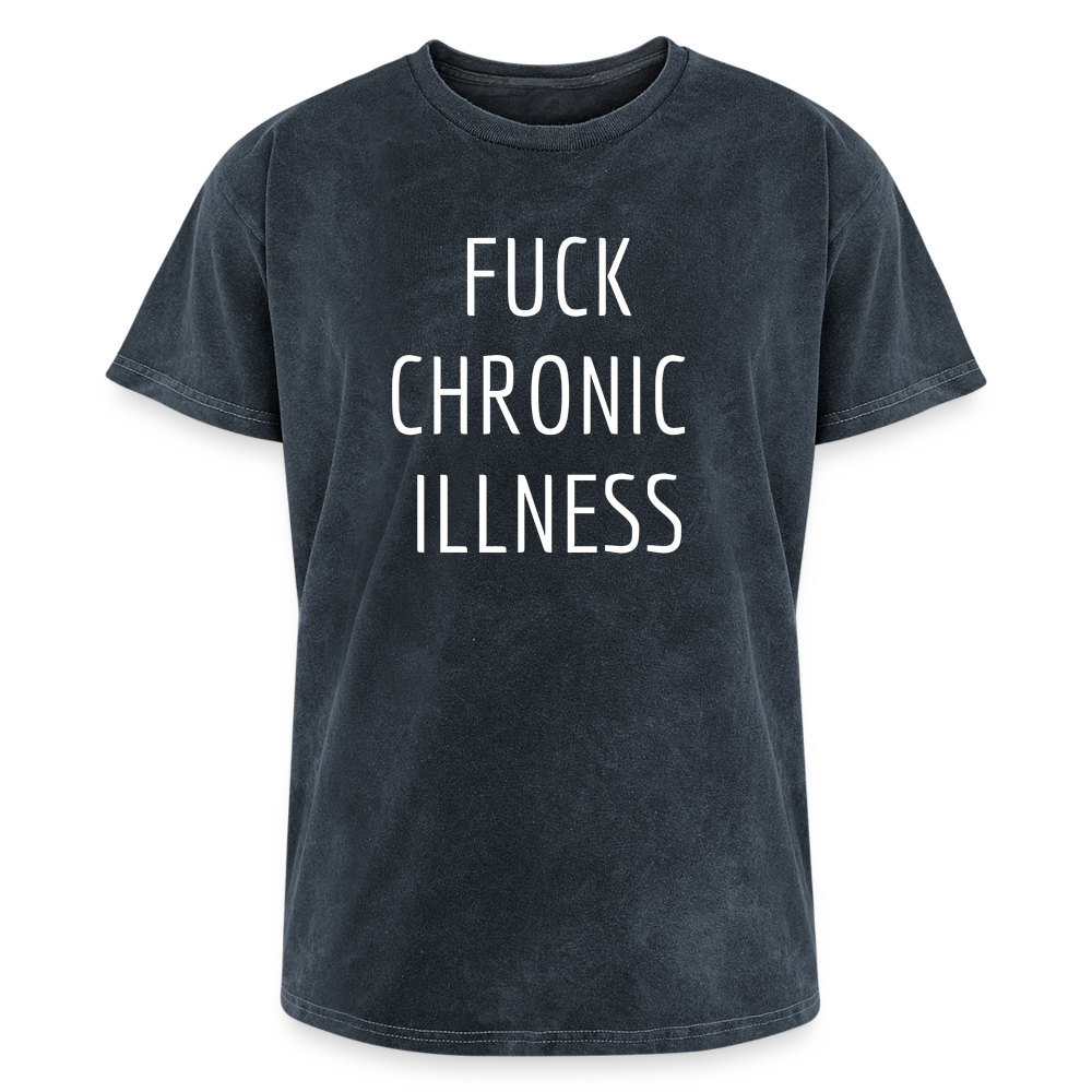 “Fuck Chronic Illness” Mineral Wash T-shirt - mineral navy