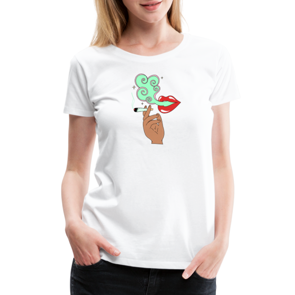 “Smoking Lips” Women’s Premium T-Shirt - white