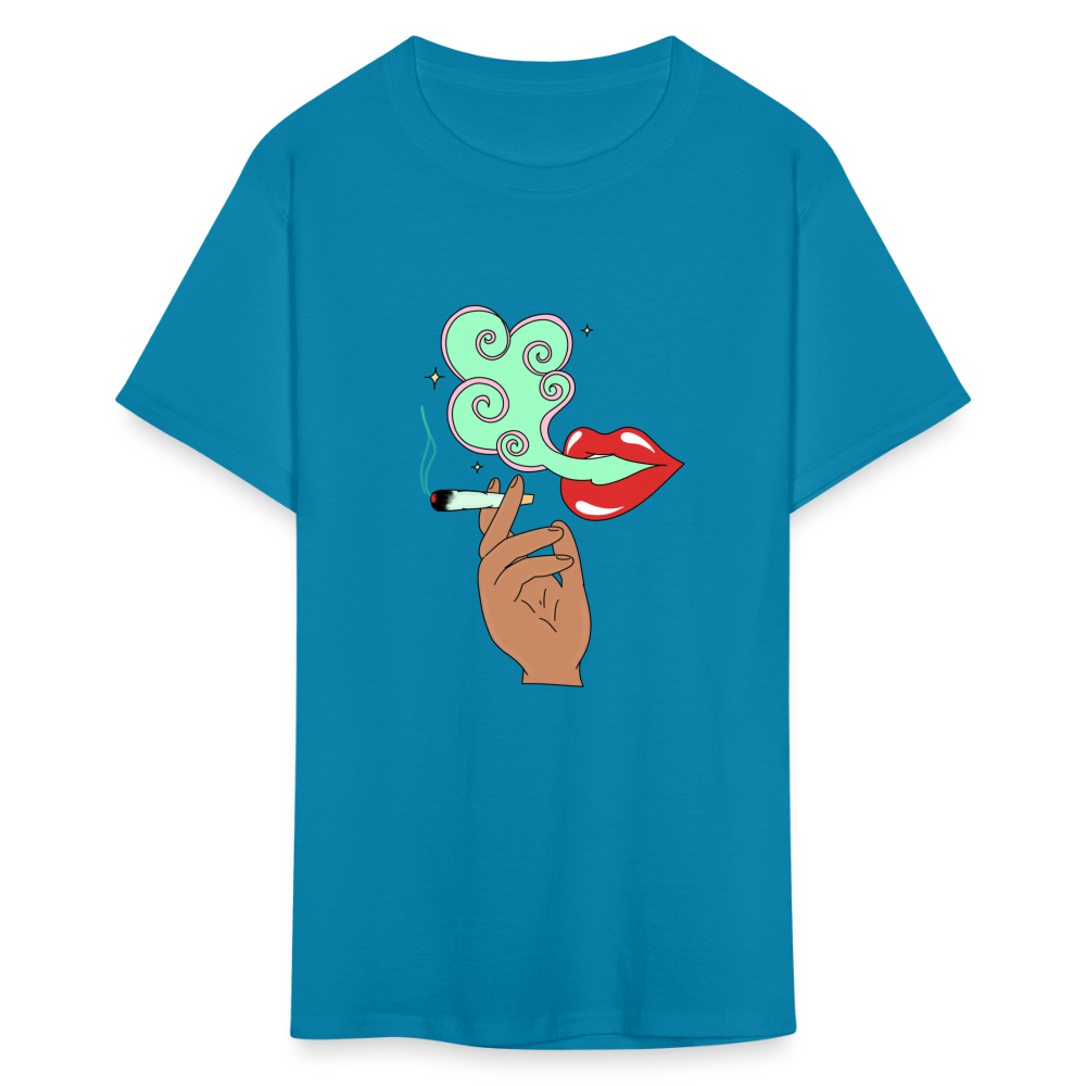 “Smoking Lips” Unisex Classic T-Shirt - turquoise