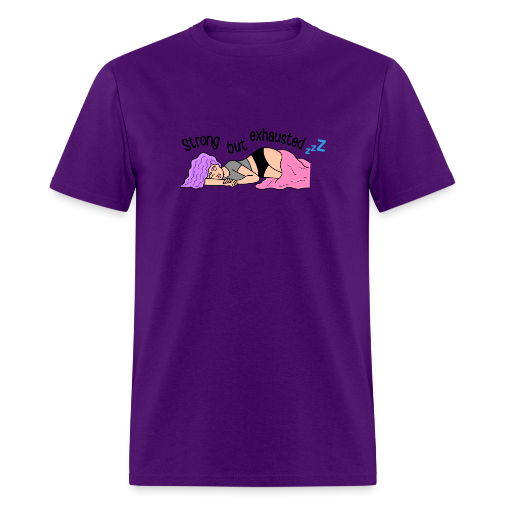 “Strong But Exhausted” Unisex Classic T-Shirt - purple