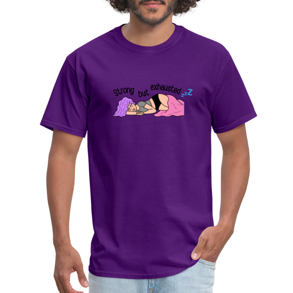 “Strong But Exhausted” Unisex Classic T-Shirt - purple