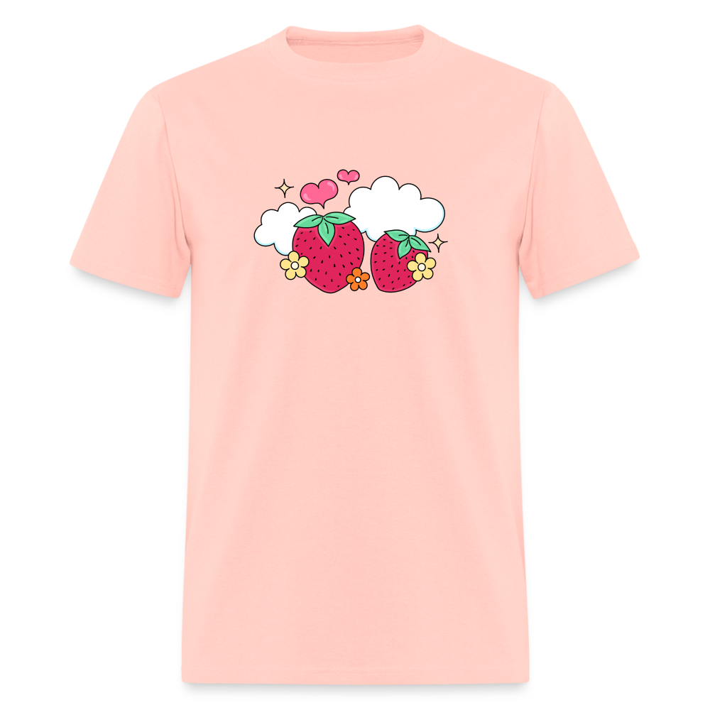 “Strawberry Dreams” Women's Half Zip Cropped Hoodie - blush pink