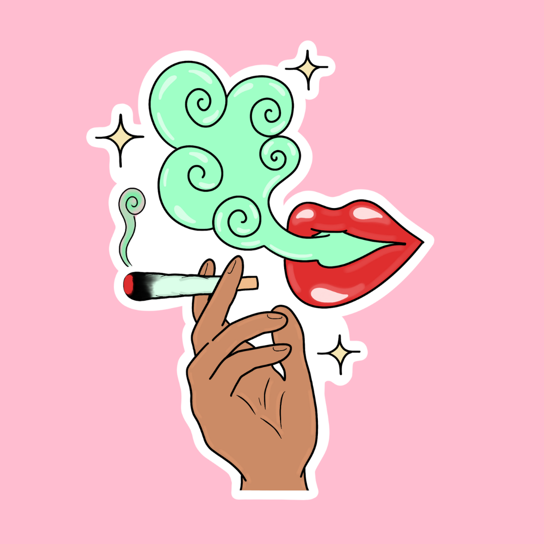 “Smoking lips” waterproof sticker
