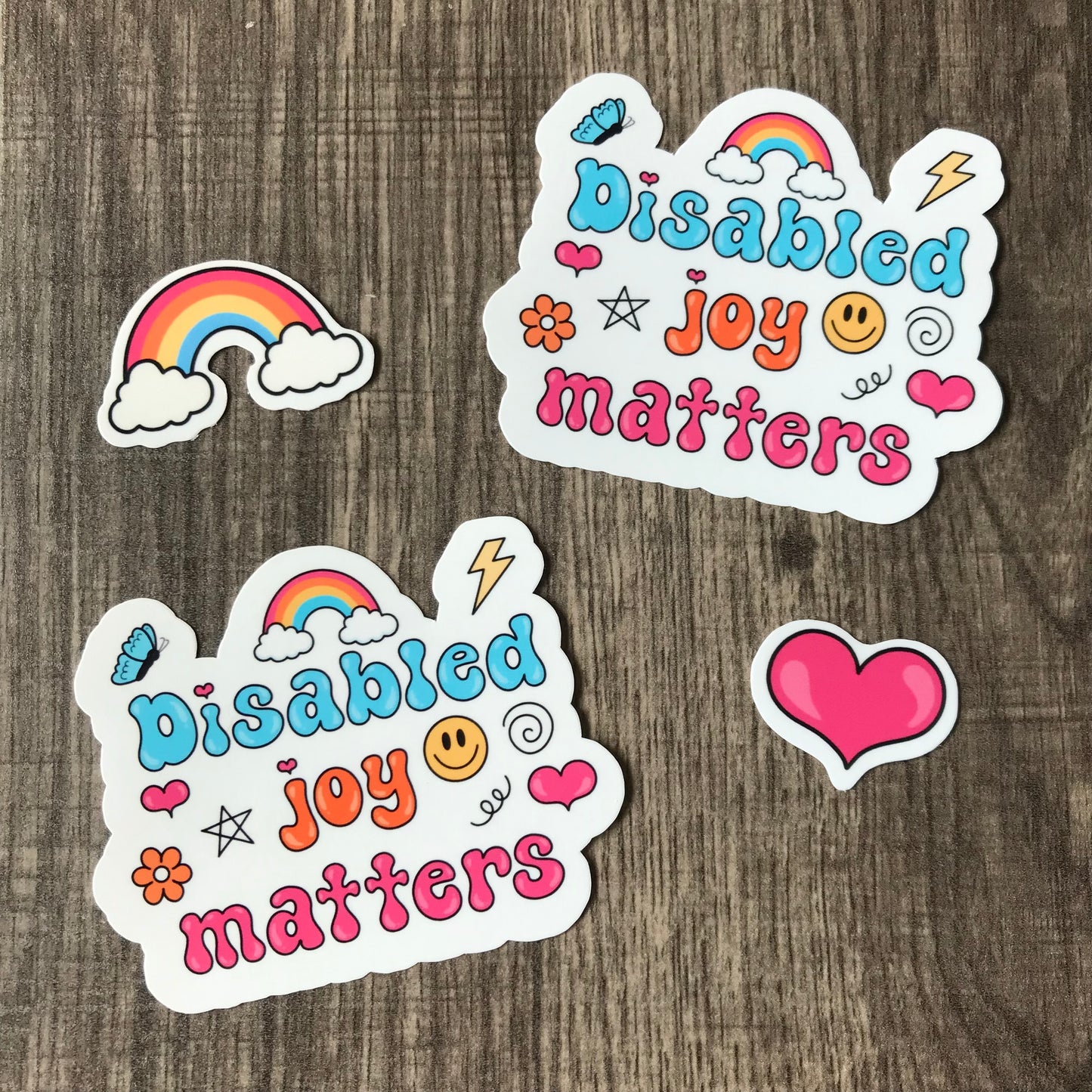 “Disabled Joy Matters” waterproof stickers