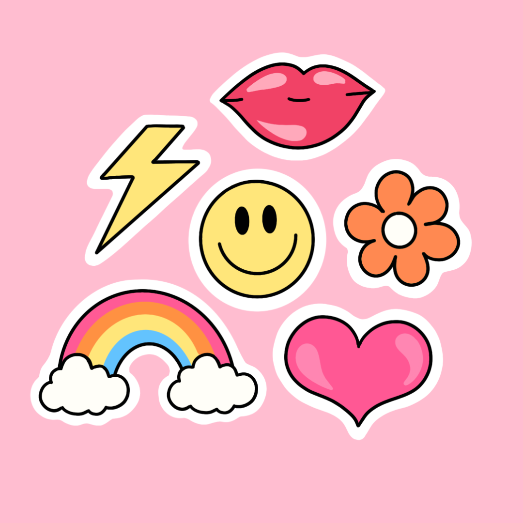 “Cute retro mini sticker pack” waterproof sticker
