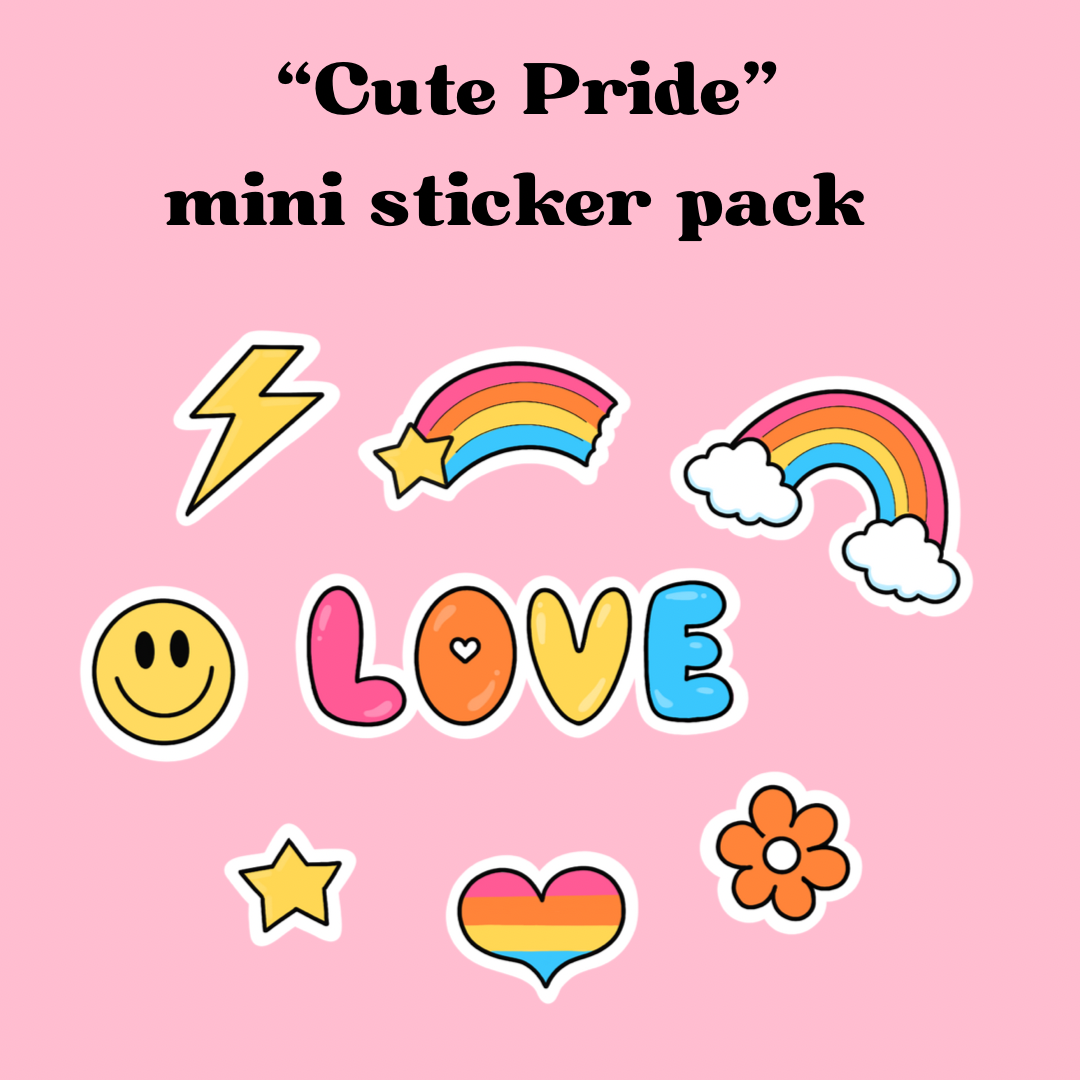 “Cute pride” mini sticker pack