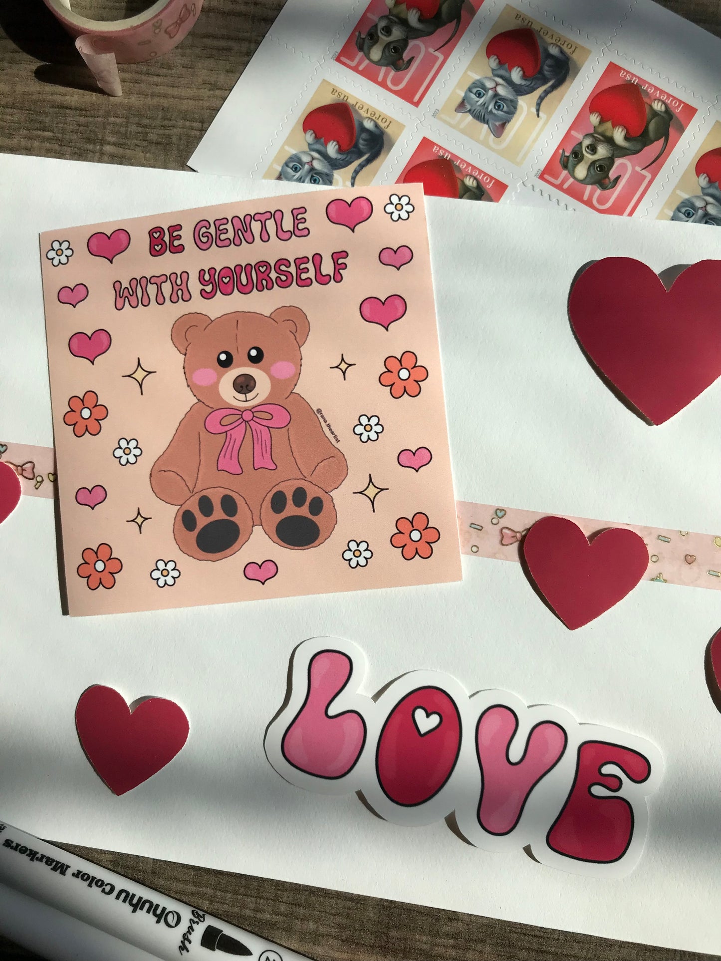 “Be gentle with yourself” sticker