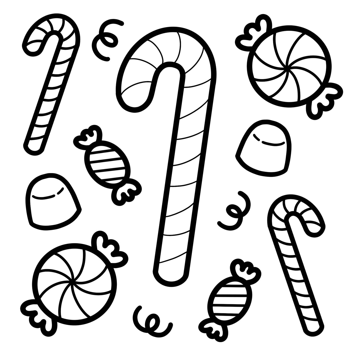 Holiday Candy coloring page (pritnable)