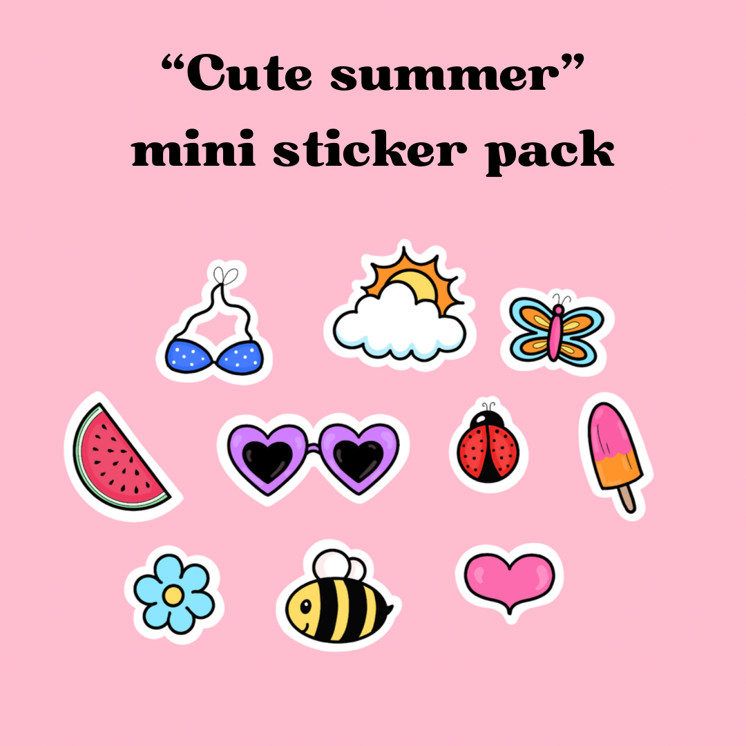 Cute summer mini sticker pack