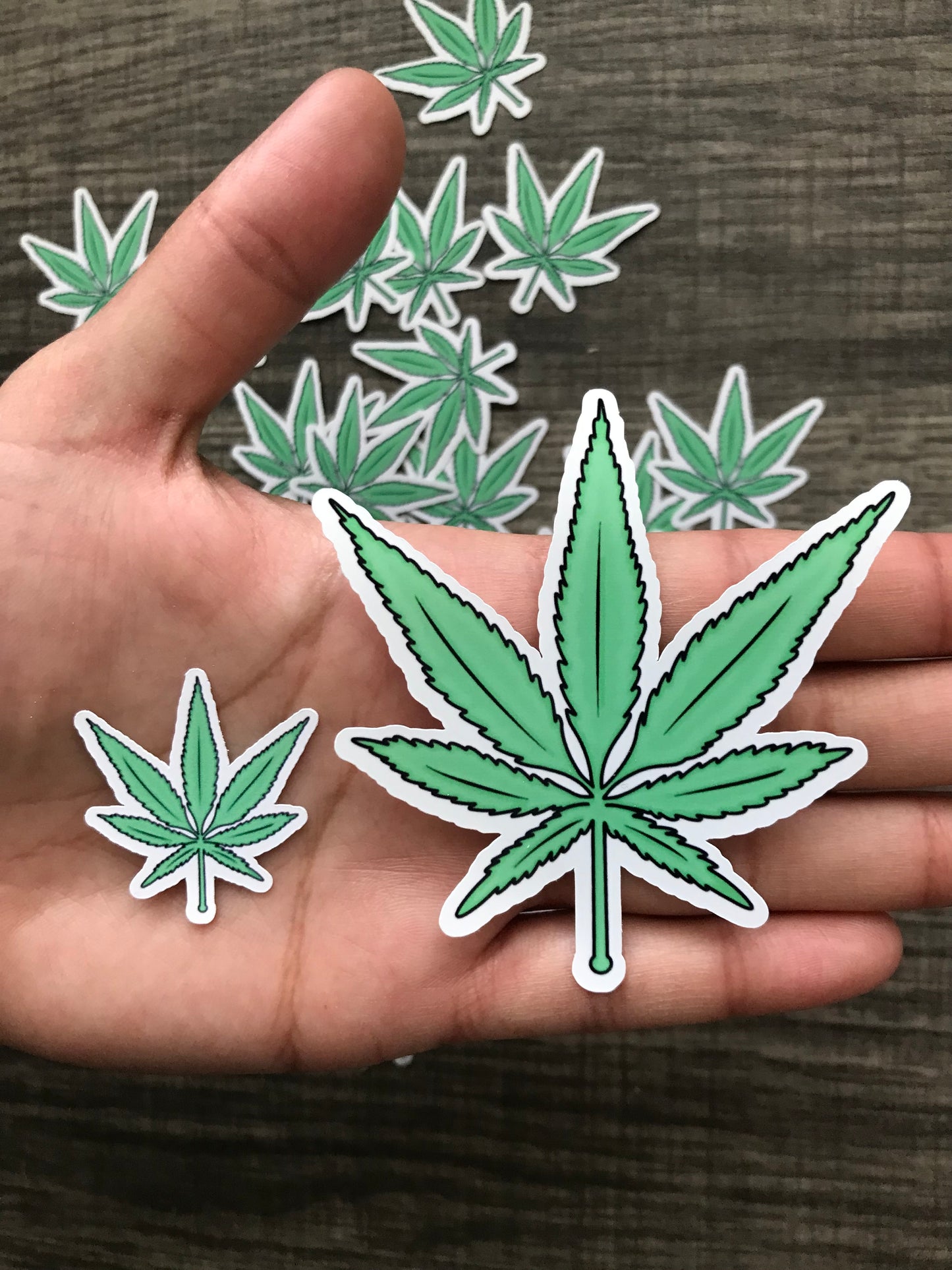 “Weed leaf” mini stickers