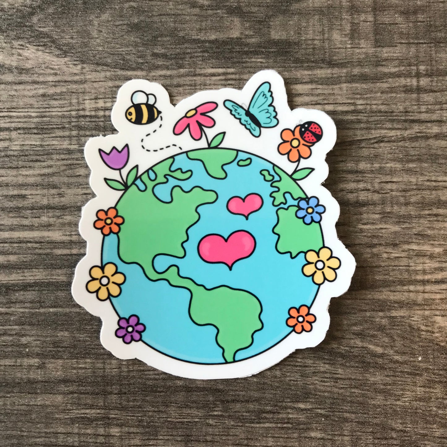 “Beautiful earth” waterproof sticker
