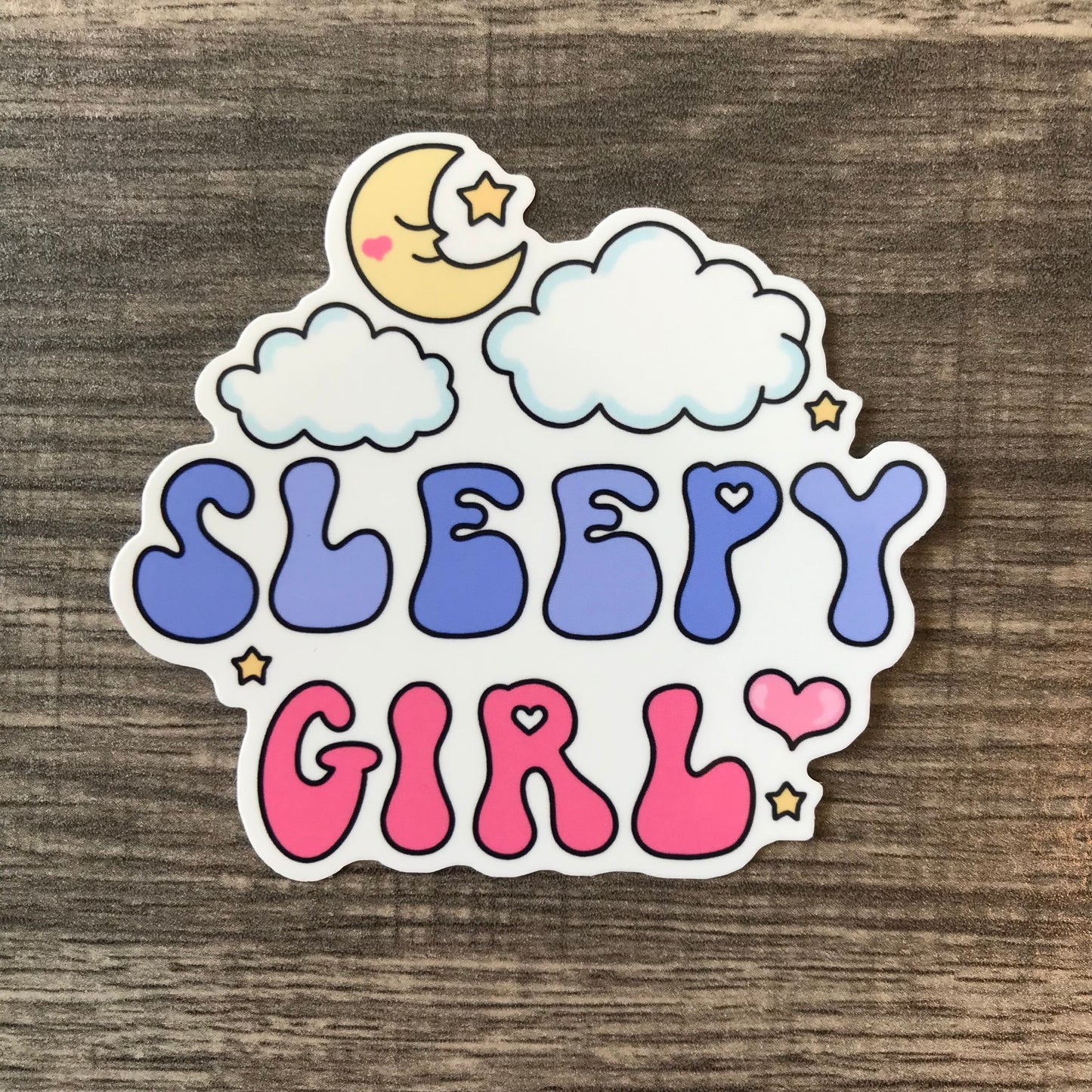“Sleepy girl” waterproof sticker