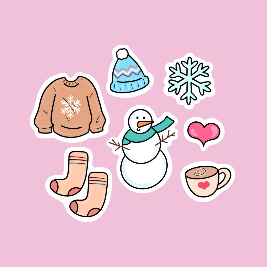 “Cute Winter” mini sticker pack