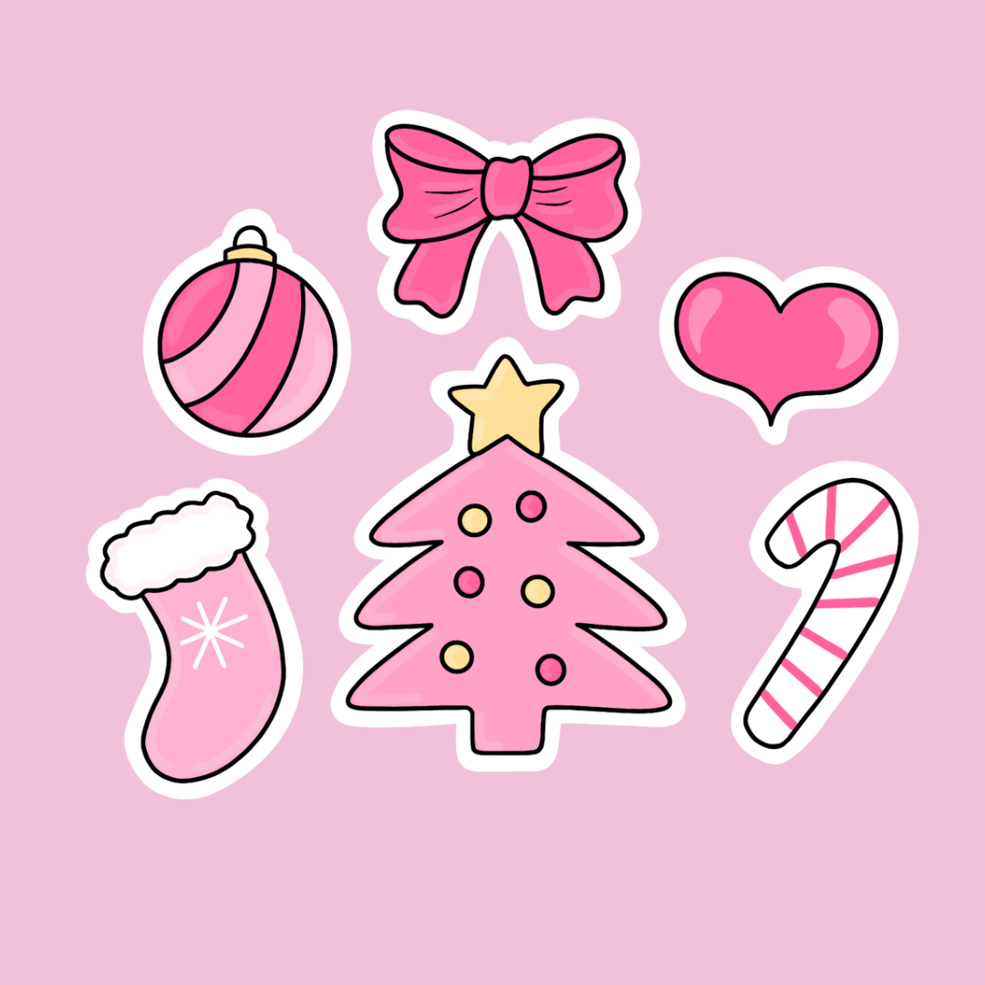 “Pink Christmas” sticker pack