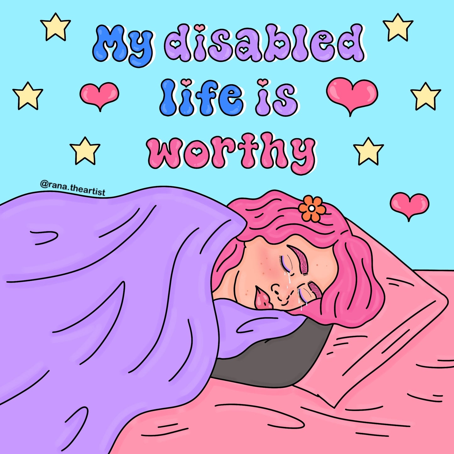 “My disabled life is worthy” print