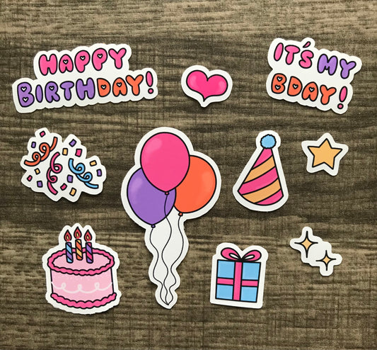 “Birthday” mini sticker pack