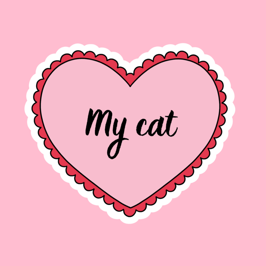 “Love my cat” sticker