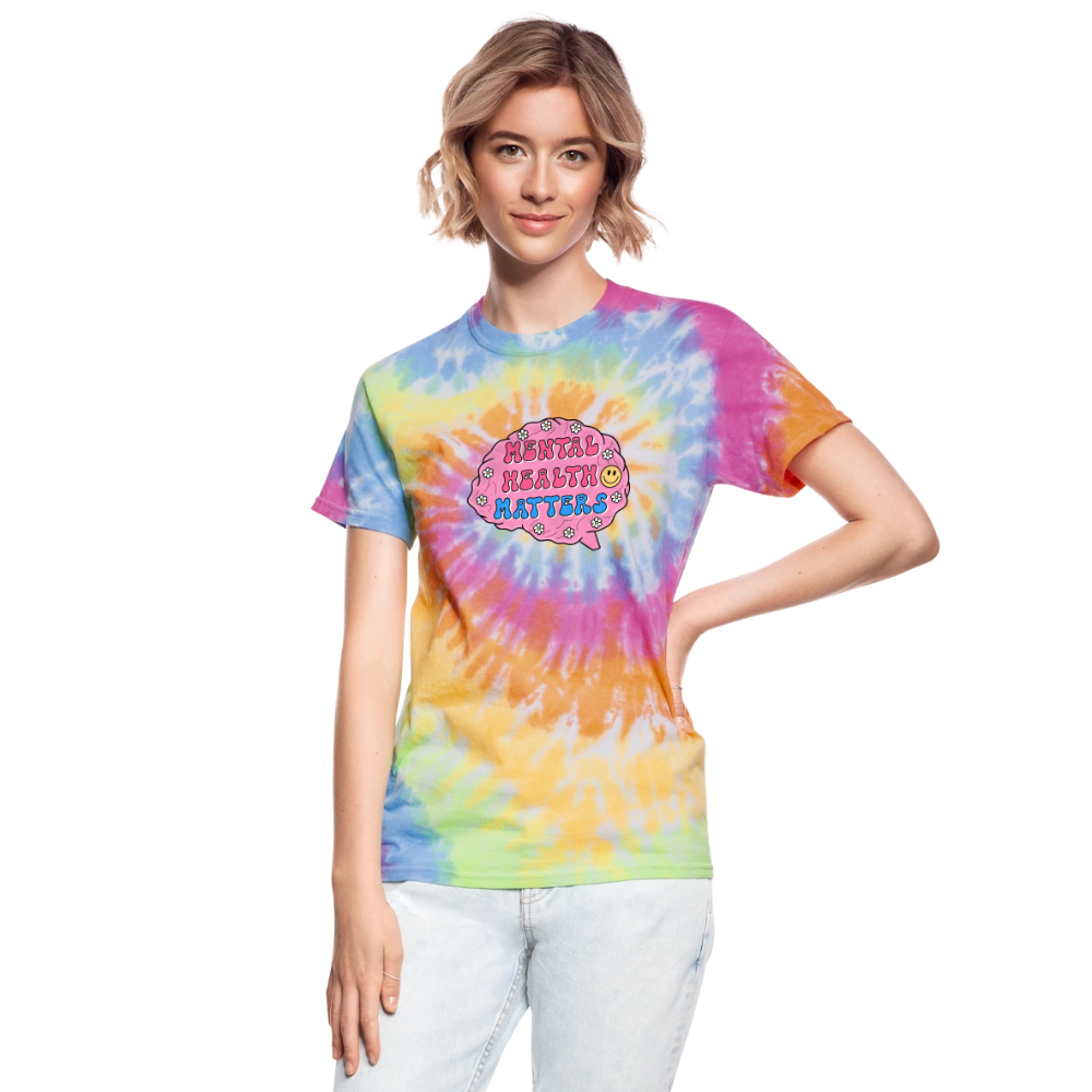 Mental Health Matters Unisex Tie Dye T-Shirt - rainbow
