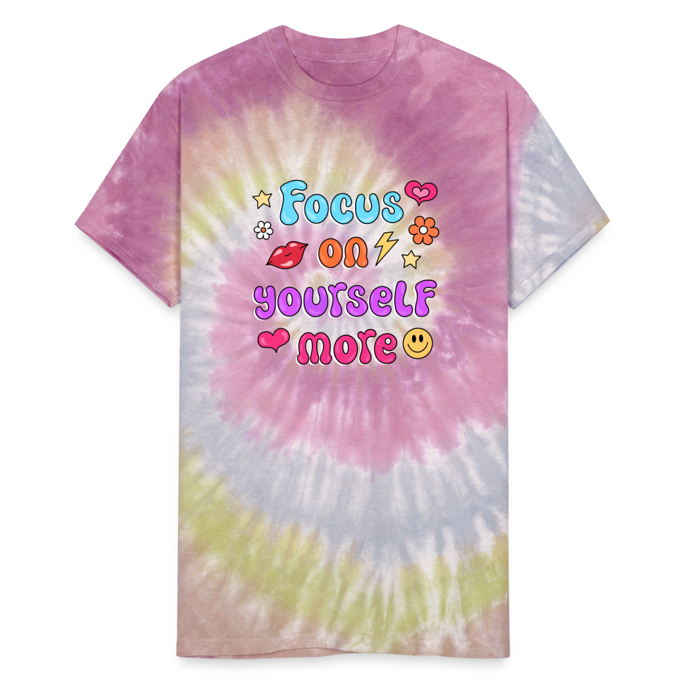 Focus on yourself more Unisex Tie Dye T-Shirt - Desert Rose