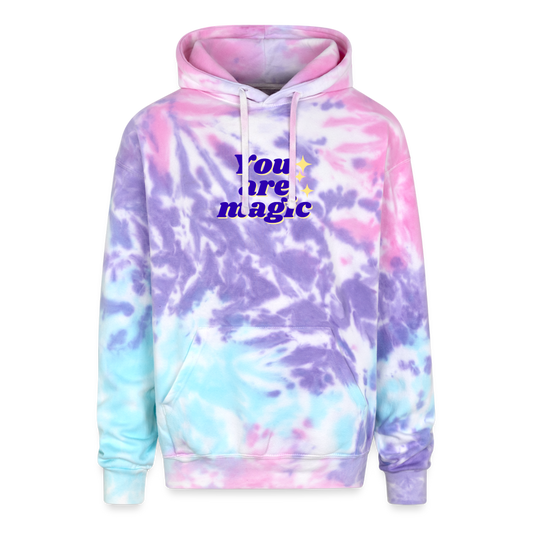 “You are magic” Adult Tie Dye Hoodie - cotton candy