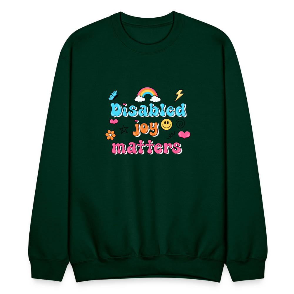 Disabled Joy Matters Crewneck Sweatshirt - forest green