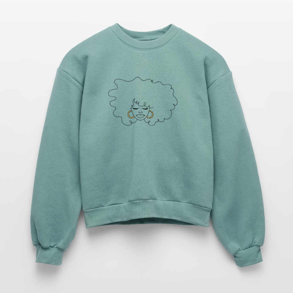 Afro girl Women's Fleece Crewneck Sweatshirt - saltwater
