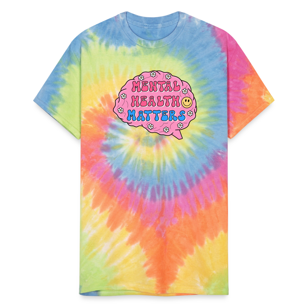 Mental Health Matters Unisex Tie Dye T-Shirt - rainbow