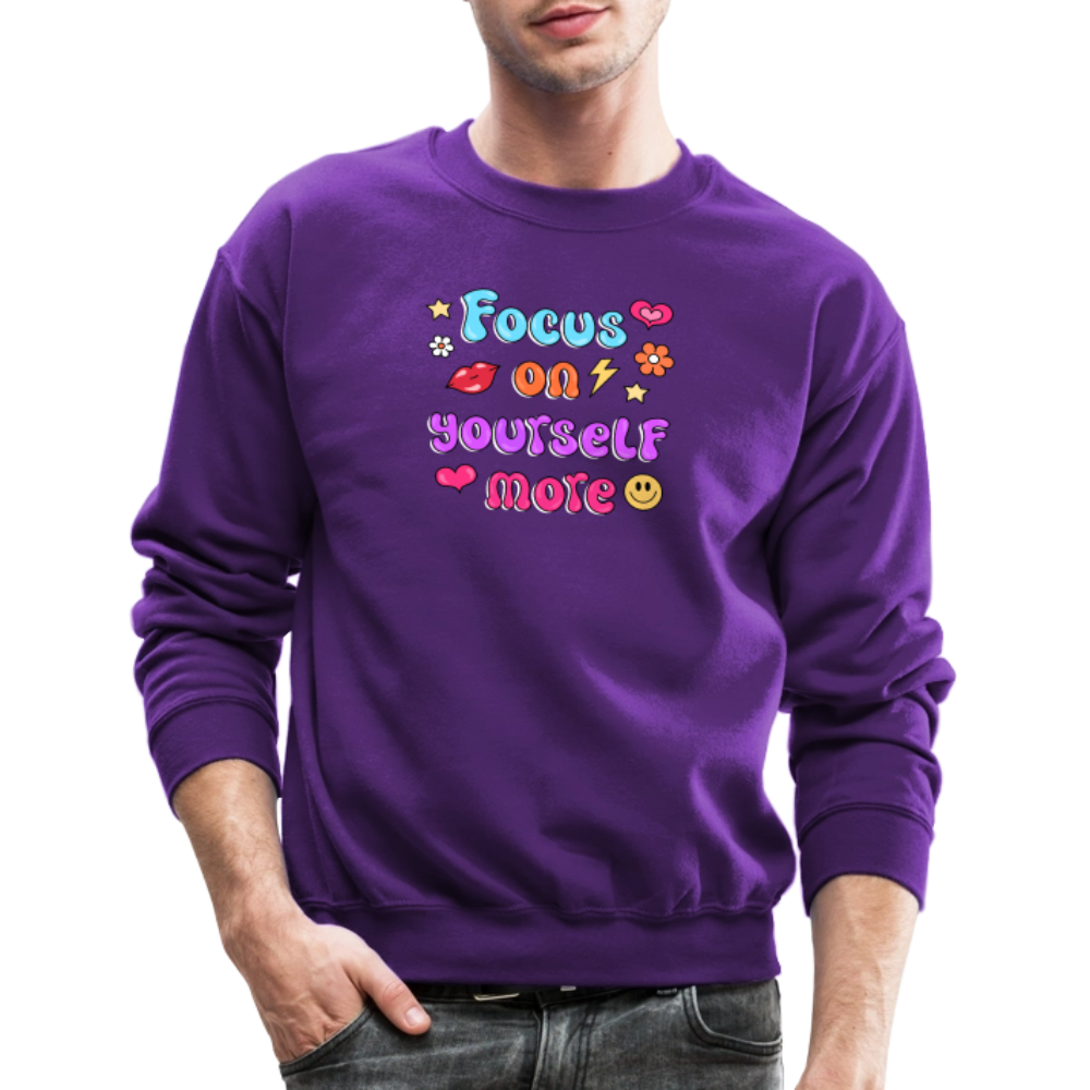 Focus on yourself more Crewneck Sweatshirt - purple
