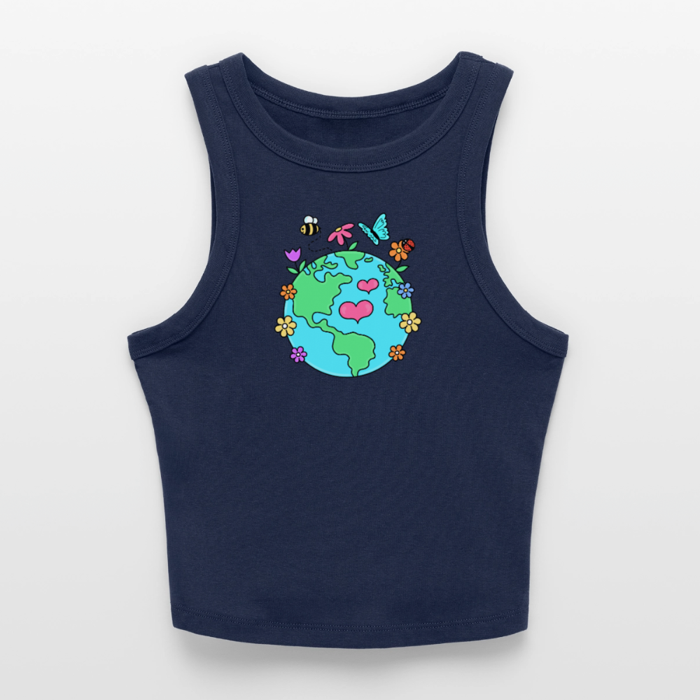 Beautiful earth Slim Fit Rib Women's Tank Top - navy