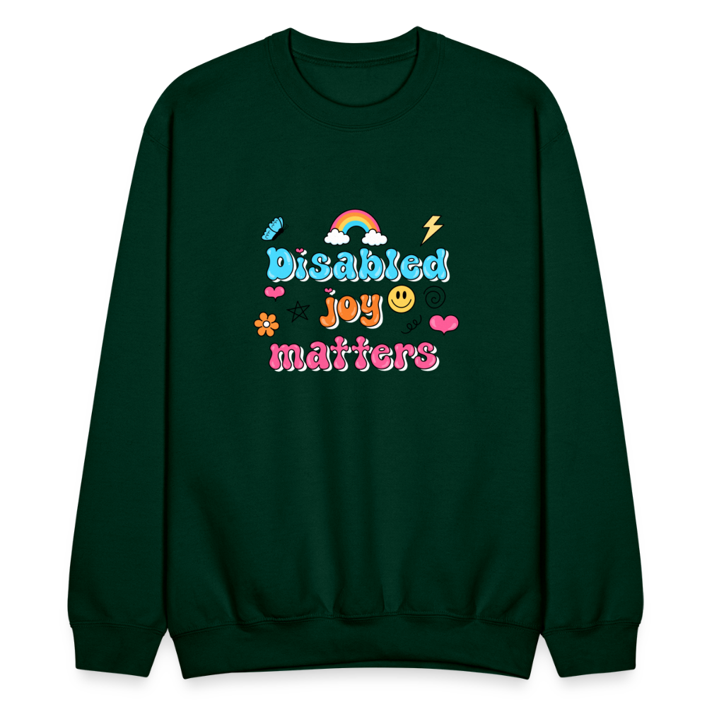 Disabled Joy Matters Crewneck Sweatshirt - forest green