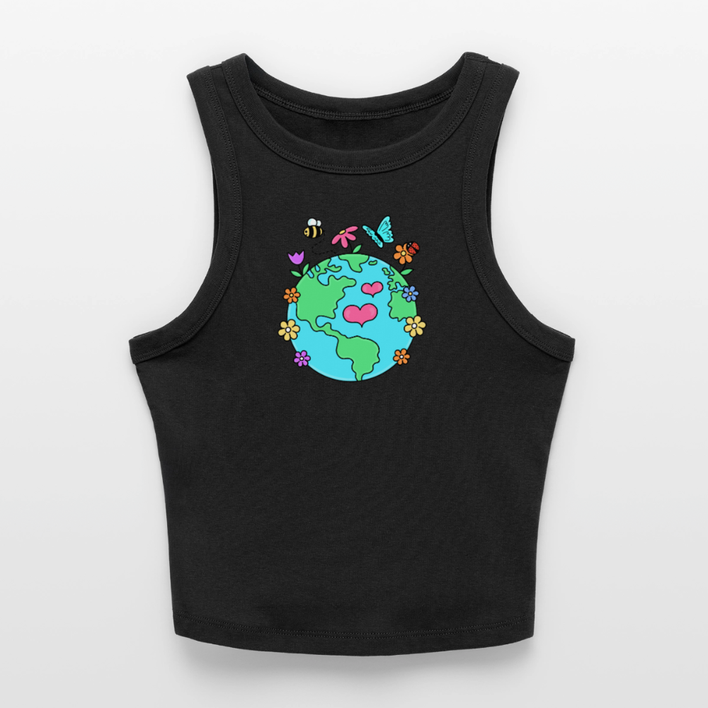 Beautiful earth Slim Fit Rib Women's Tank Top - black
