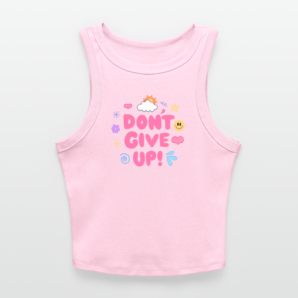 Don’t give up Slim Fit Rib Women's Tank Top - pink