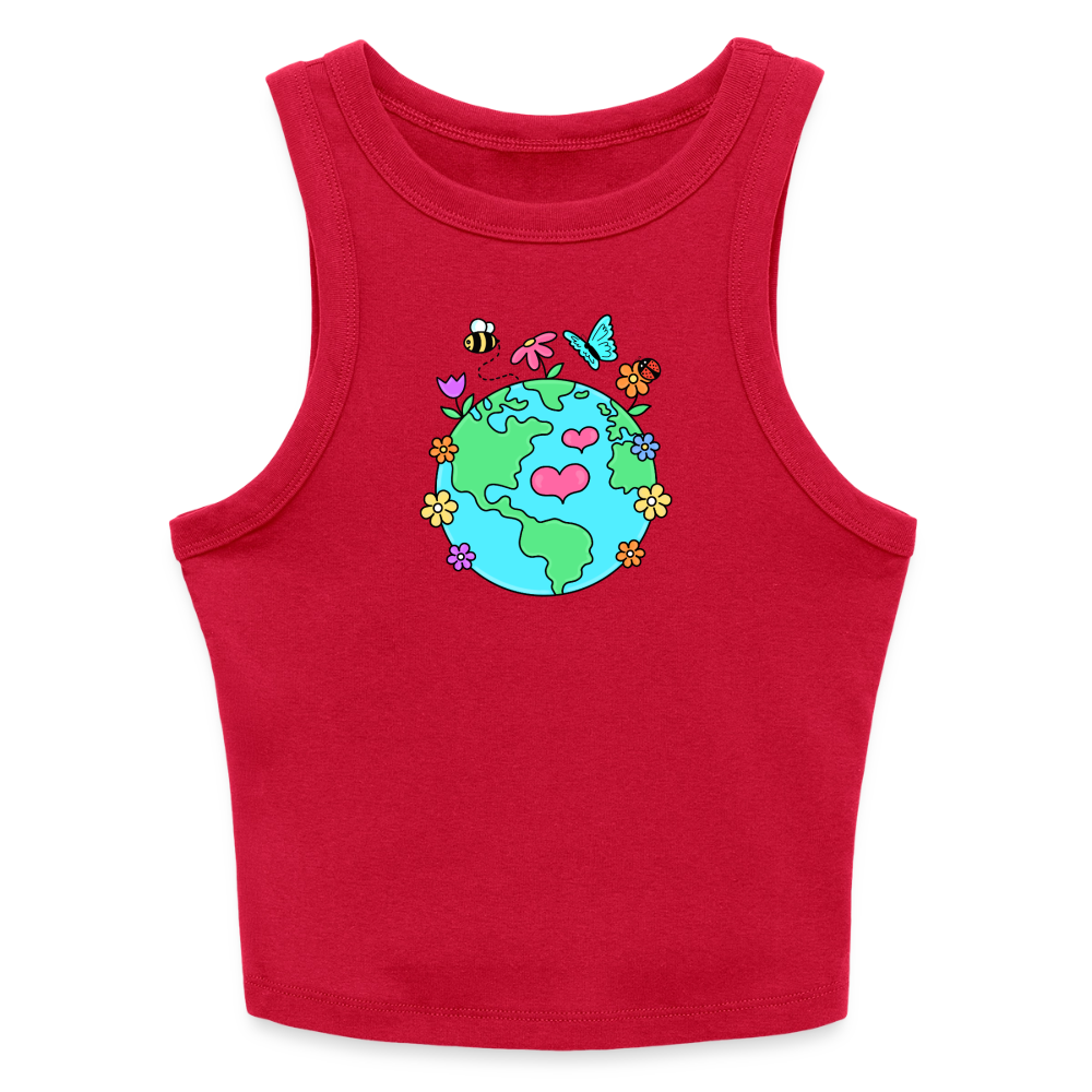 Beautiful earth Slim Fit Rib Women's Tank Top - red