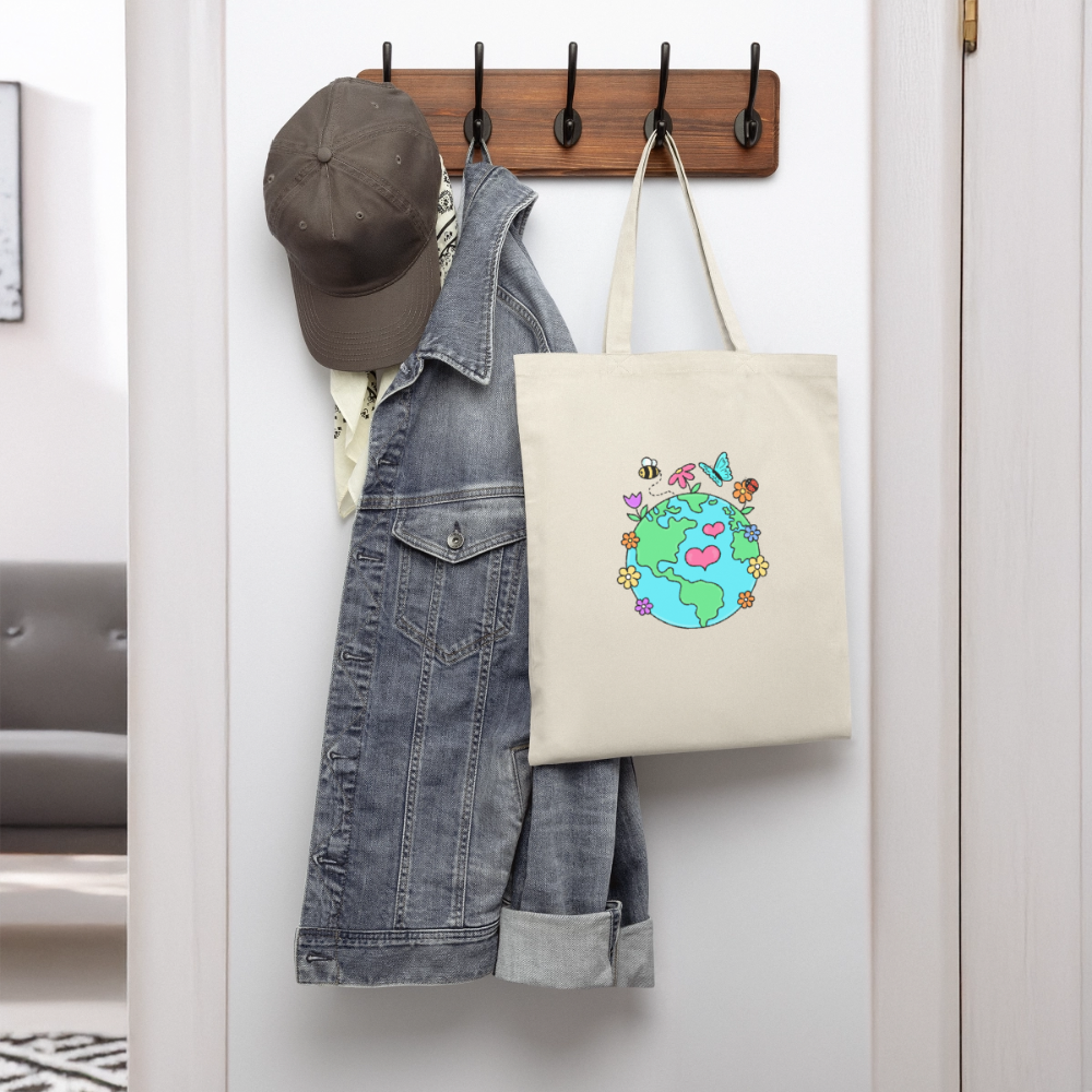 Beautiful earth eco friendly tote bag - natural