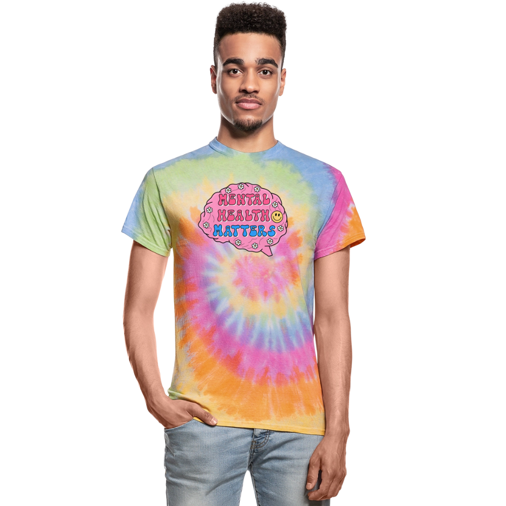 Mental Health Matters Unisex Tie Dye T-Shirt - rainbow