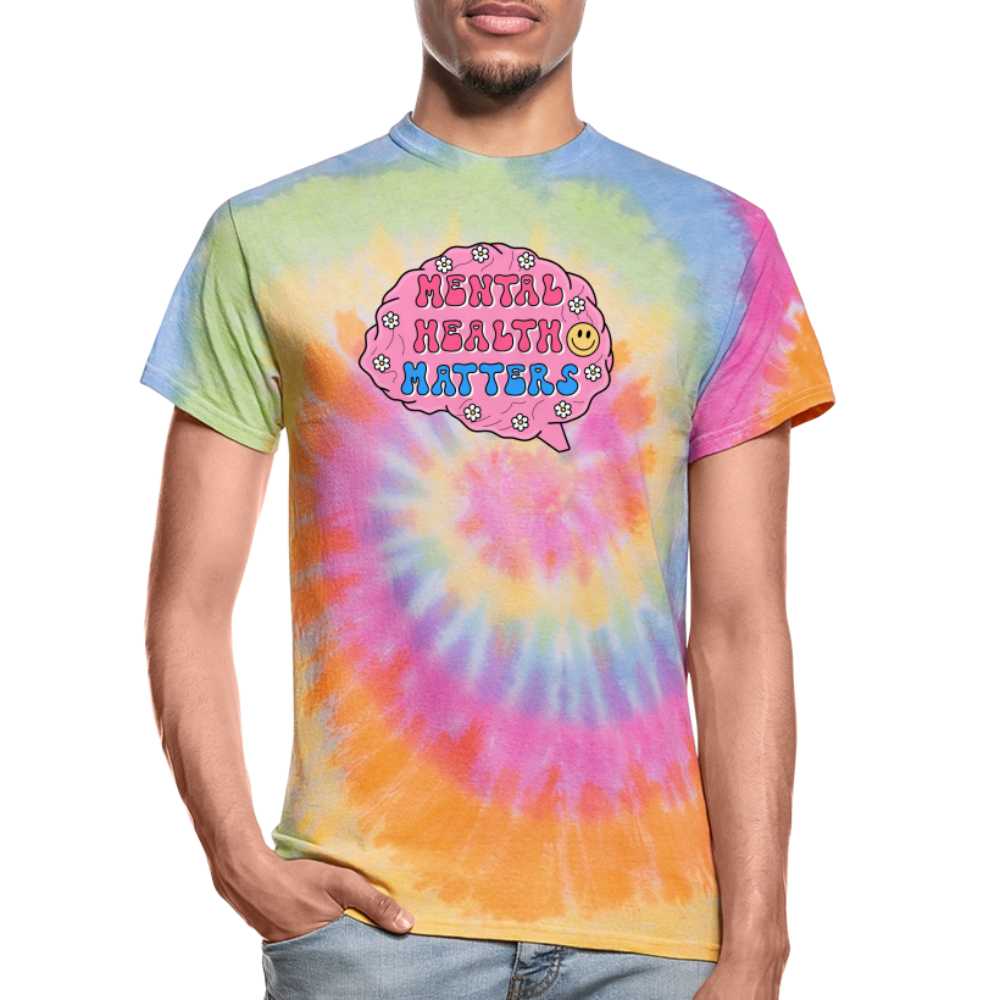 Mental Health Matters Unisex Tie Dye T-Shirt - rainbow