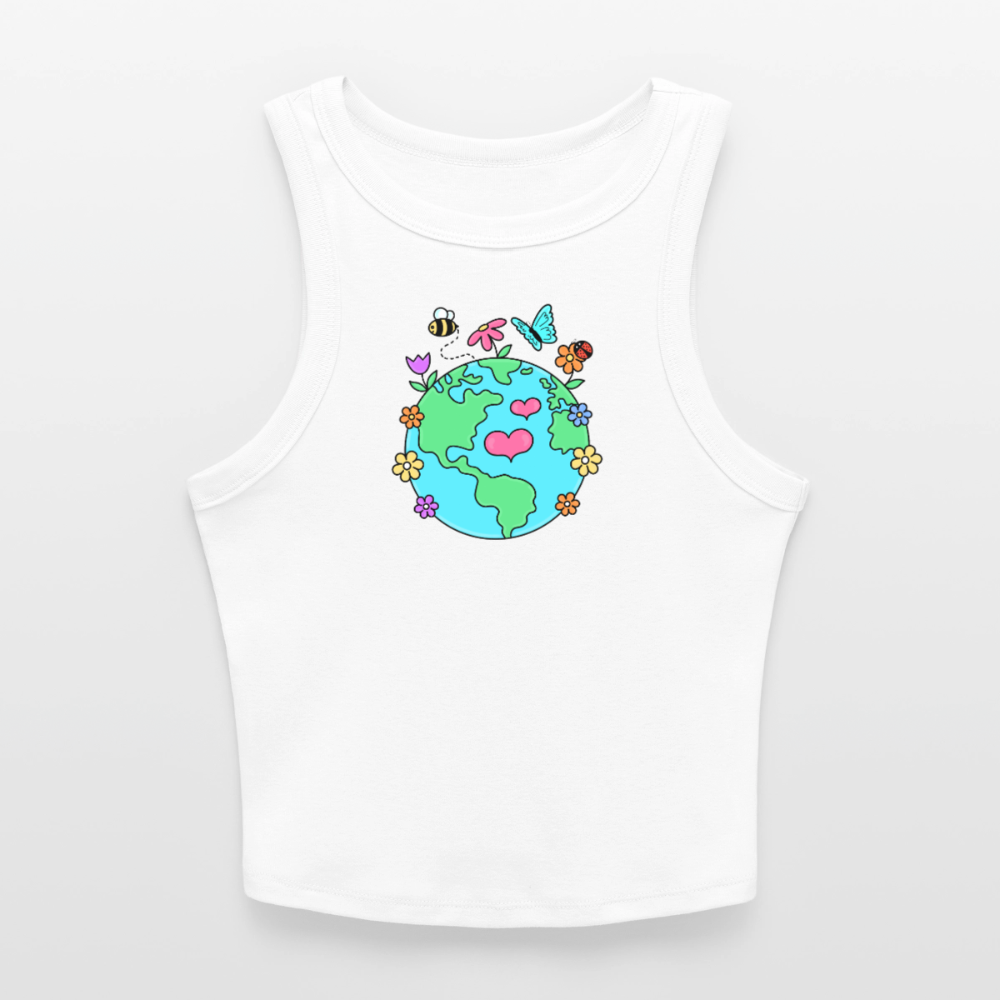 Beautiful earth Slim Fit Rib Women's Tank Top - white