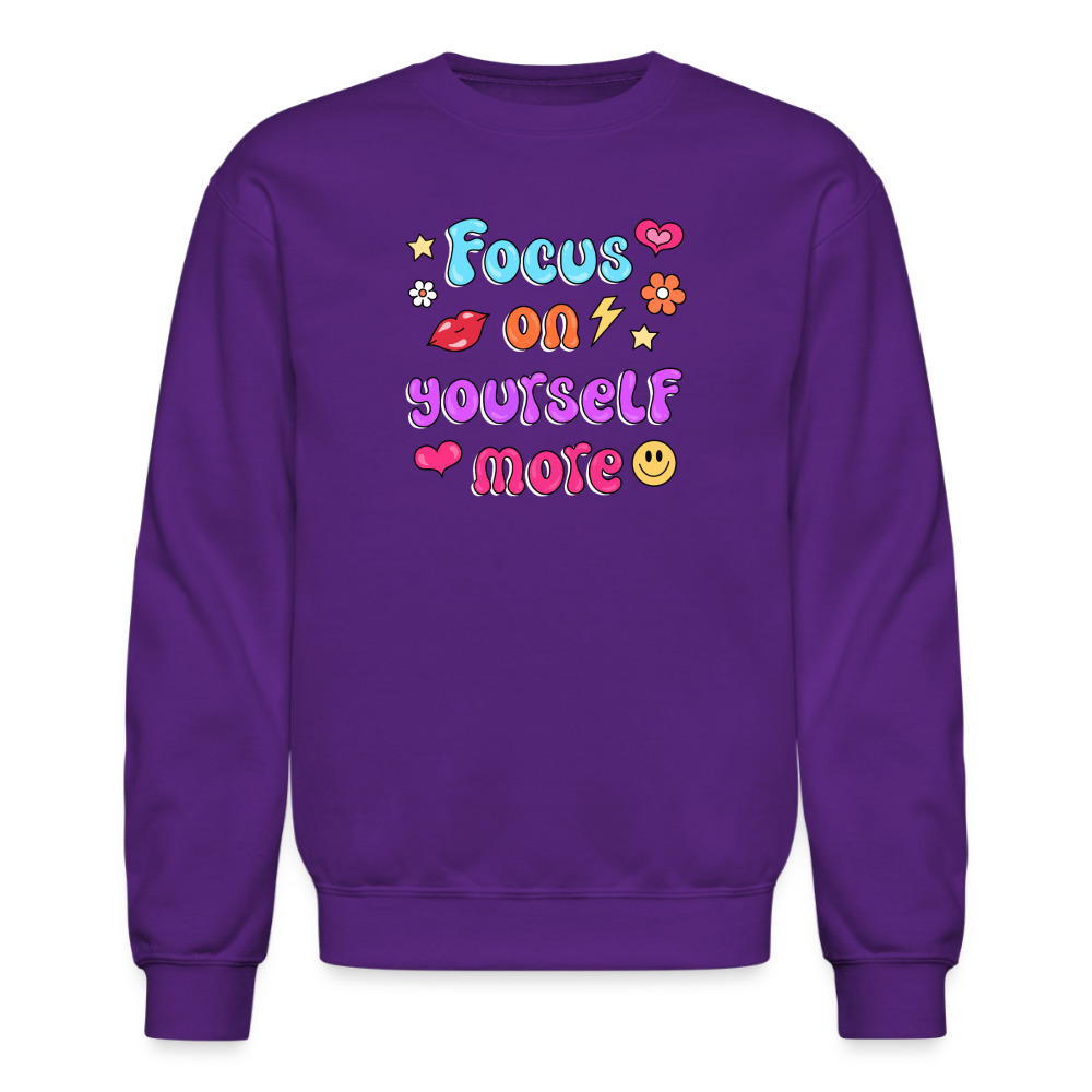 Focus on yourself more Crewneck Sweatshirt - purple