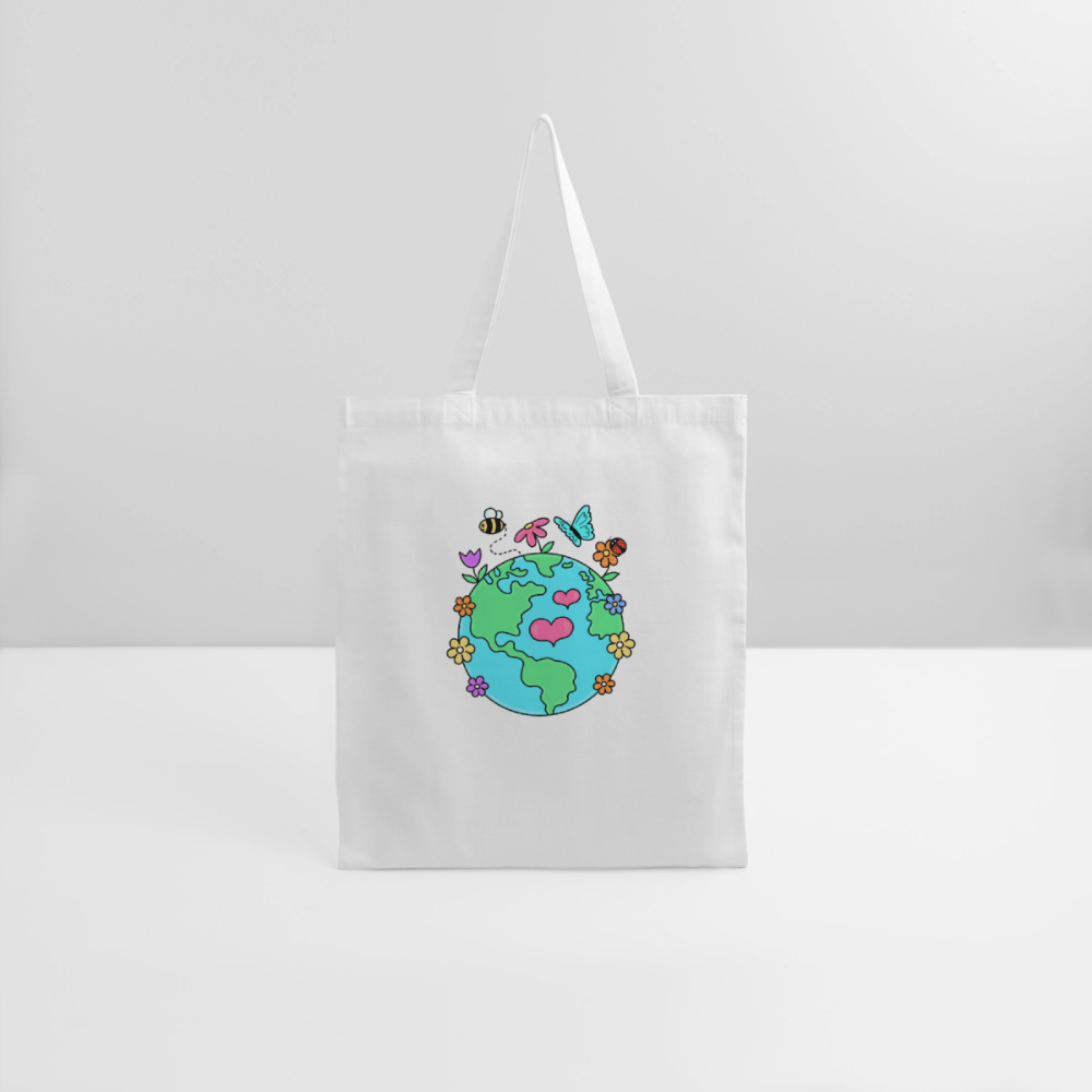 Beautiful earth eco friendly tote bag - white