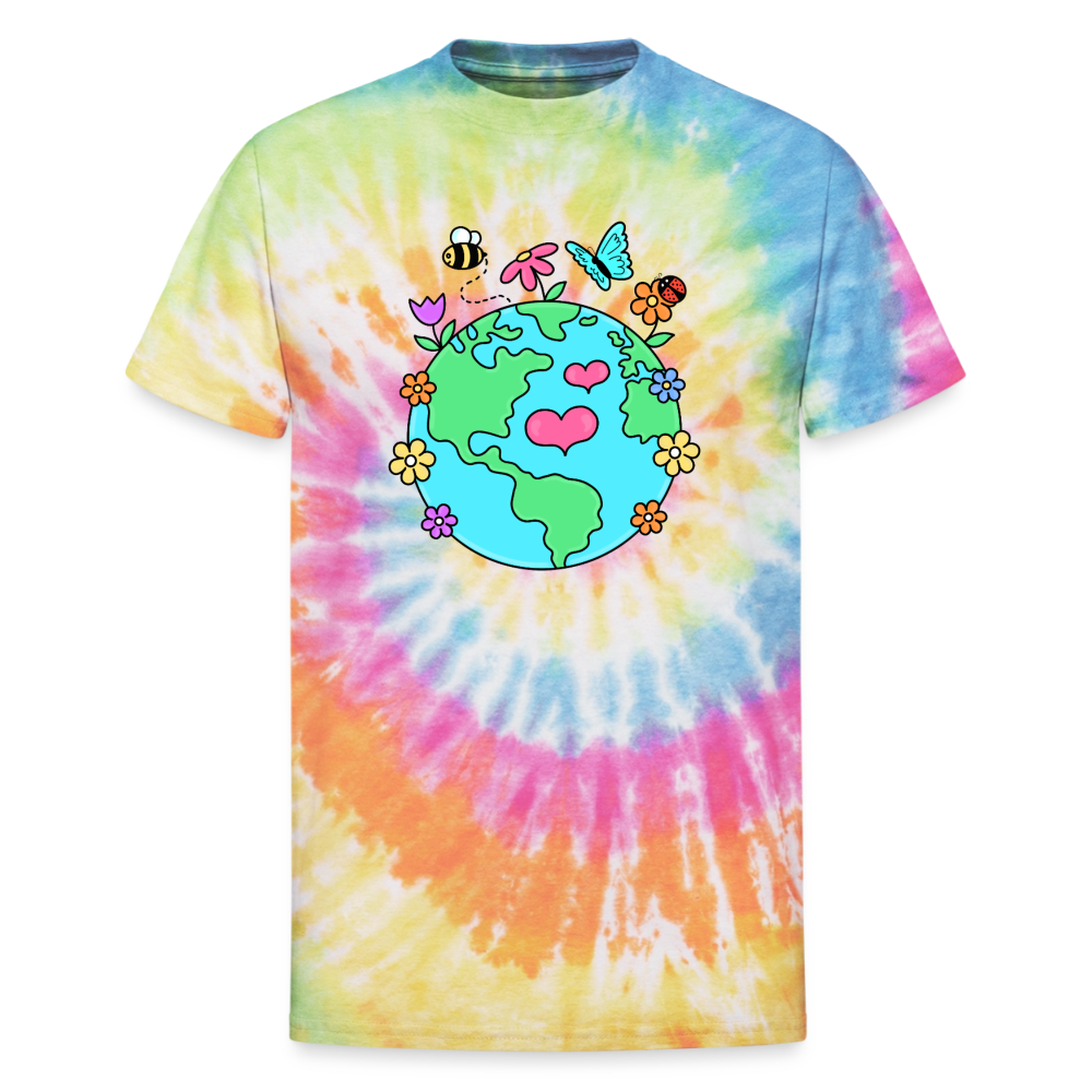 Beautiful Earth Unisex Tie Dye T-Shirt - rainbow