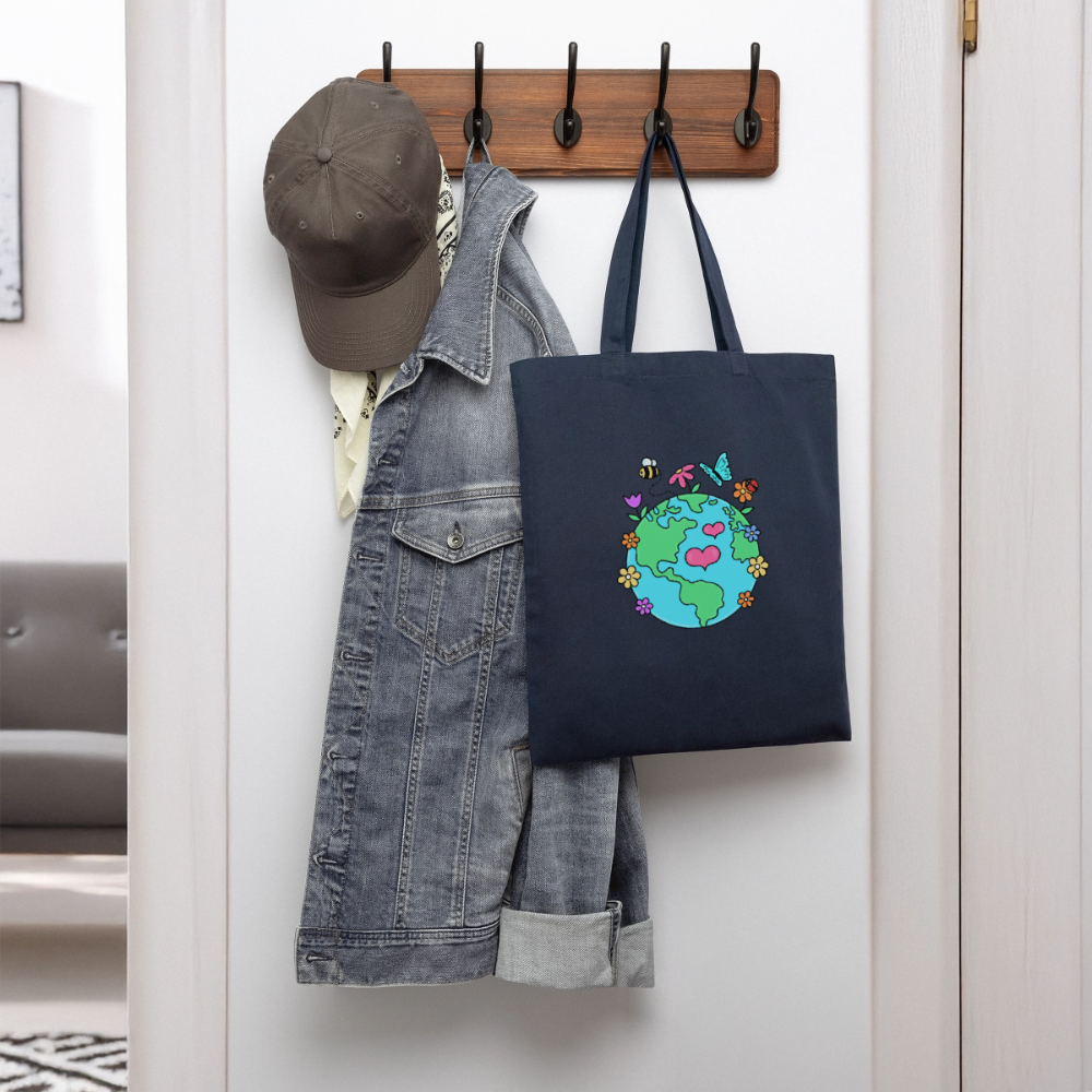 Beautiful earth eco friendly tote bag - navy