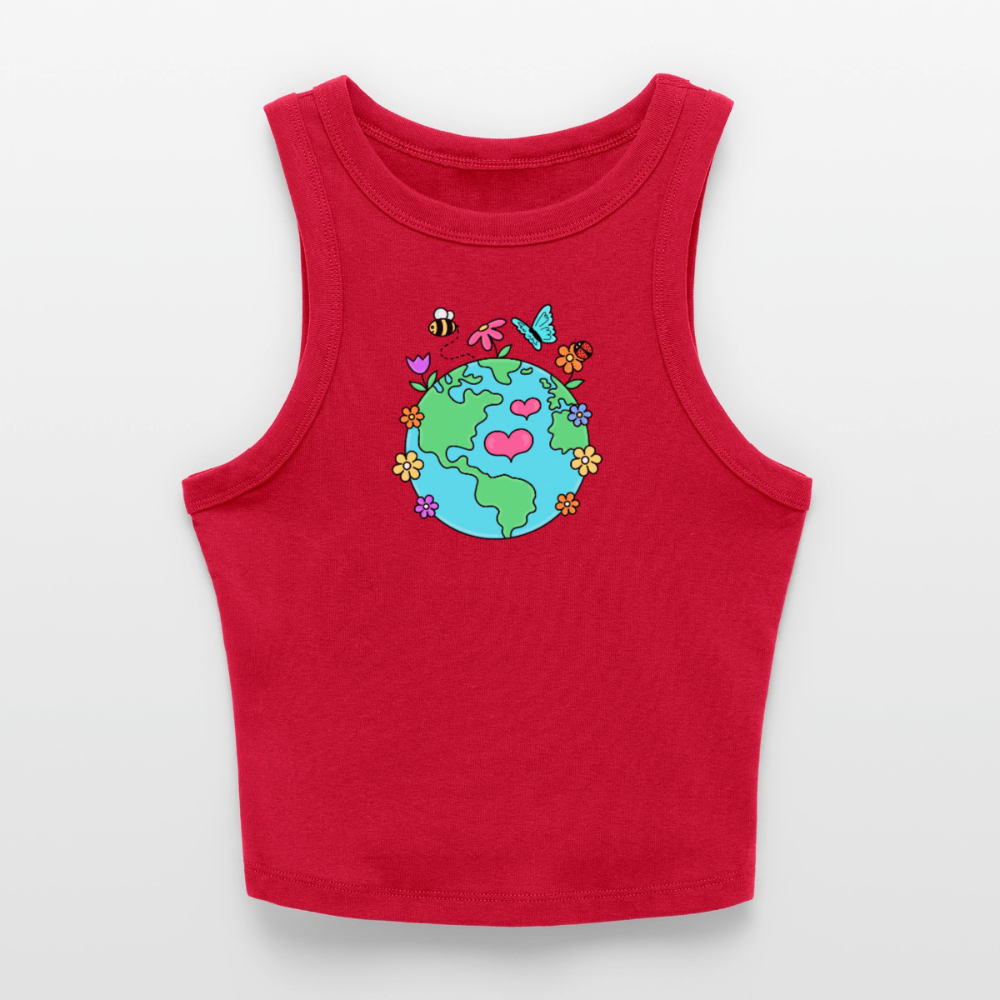 Beautiful earth Slim Fit Rib Women's Tank Top - red