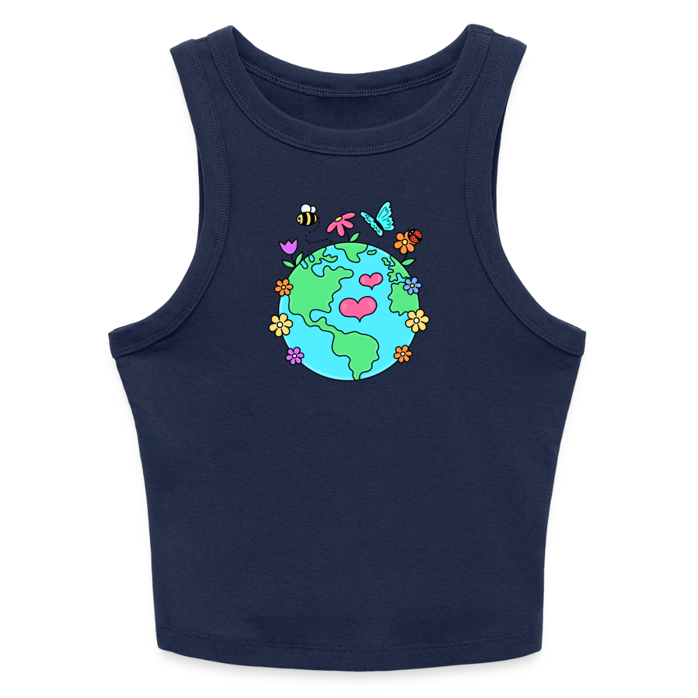 Beautiful earth Slim Fit Rib Women's Tank Top - navy