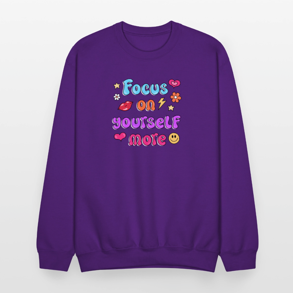 Focus on yourself more Crewneck Sweatshirt - purple