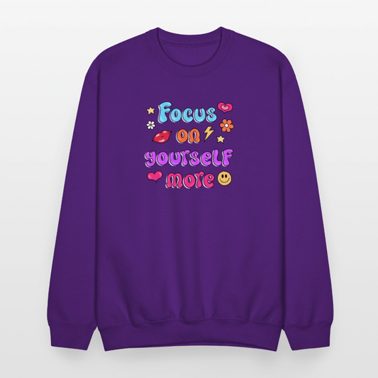 Focus on yourself more Crewneck Sweatshirt - purple