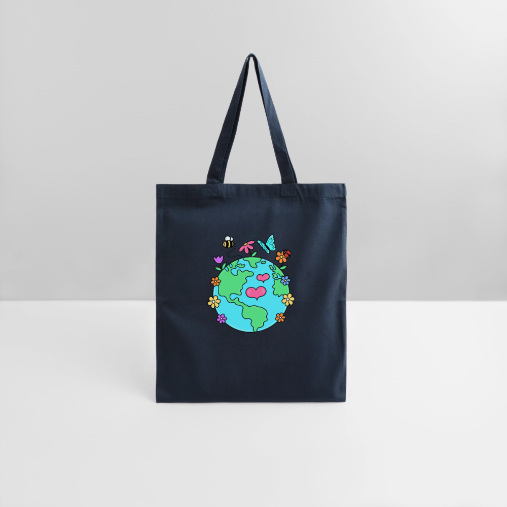 Beautiful earth eco friendly tote bag - navy