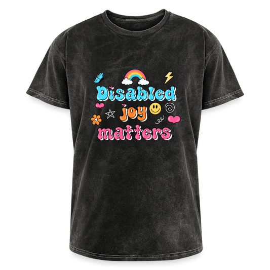 “Disabled Joy Matters” Mineral Wash T-shirt - mineral black