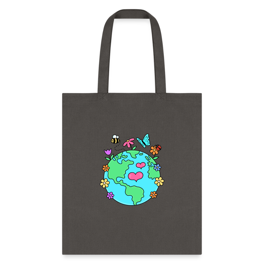 Beautiful earth eco friendly tote bag - charcoal
